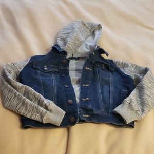 Cat & Jack hooded denim jacket boys size M